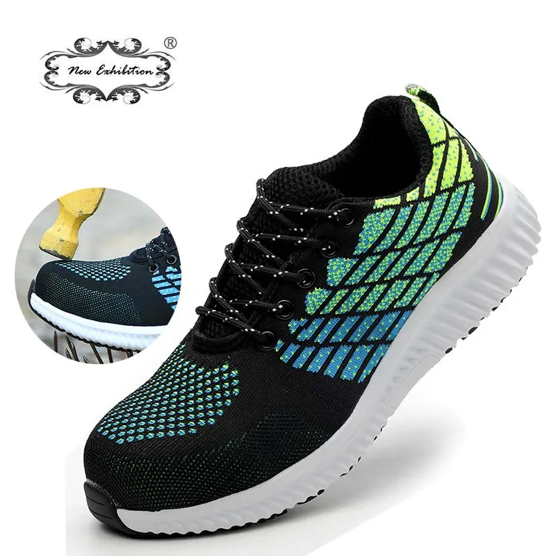 

New exhibition Safety Shoes 2019 Men's Lightweight Breathable Outdoor Anti-smashing Steel Toe Cap Work Sneakers Protective Boots