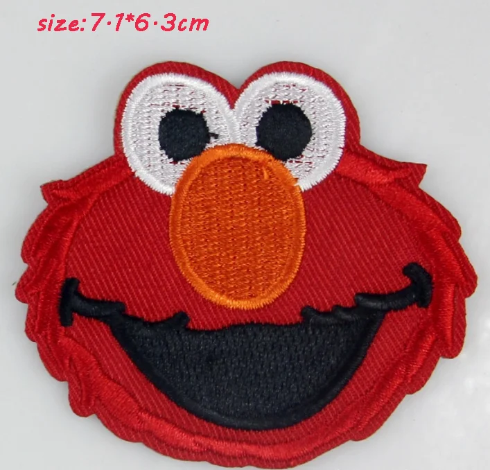 5 pcs/set lovely Sesame Street Elmo Patches Cartoon animal Embroidered iron on patch for clothing Applique DIY Accessory