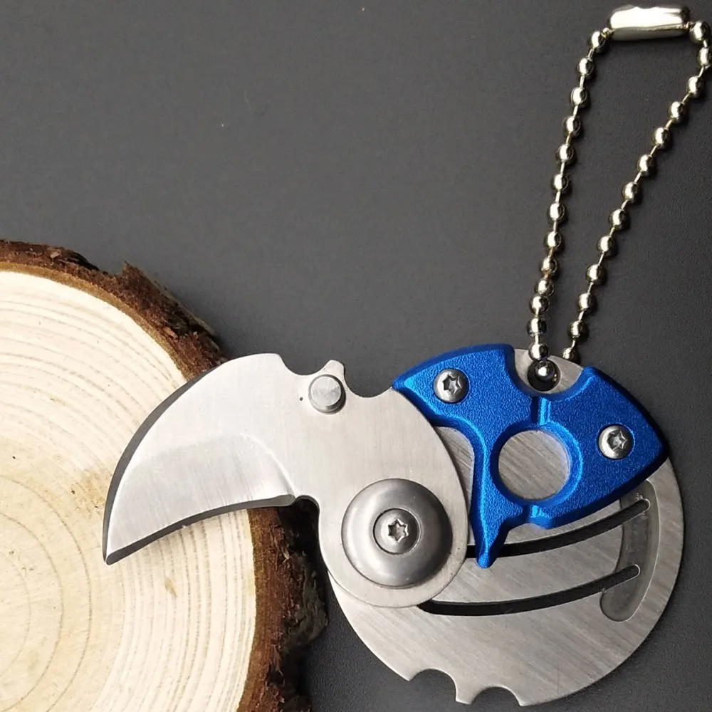 Мини Круглый Монетный нож Портативный брелок Подвеска креативный маленький складной нож для выживания на открытом воздухе EDC инструмент фруктовый нож
