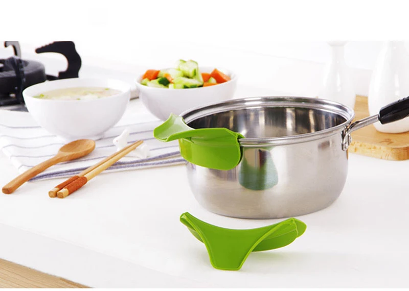 TUUTH Creative Silicone Funnel Gadgets Pots and Pans Kitchen Utensils To Spills Deflector Kitchen Cooking Tools B1
