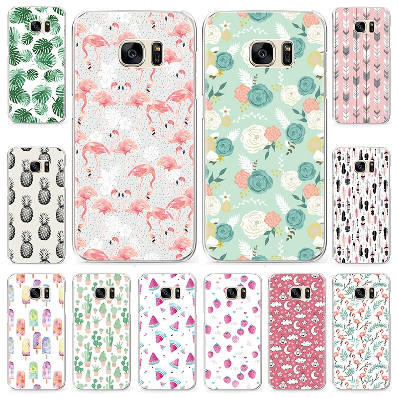 

For Samsung Galaxy S5 S6 S7 Edge S8 S9 Plus Note 3 4 5 8 G530 Phone Case Lovely Floral Pattern Hard Case