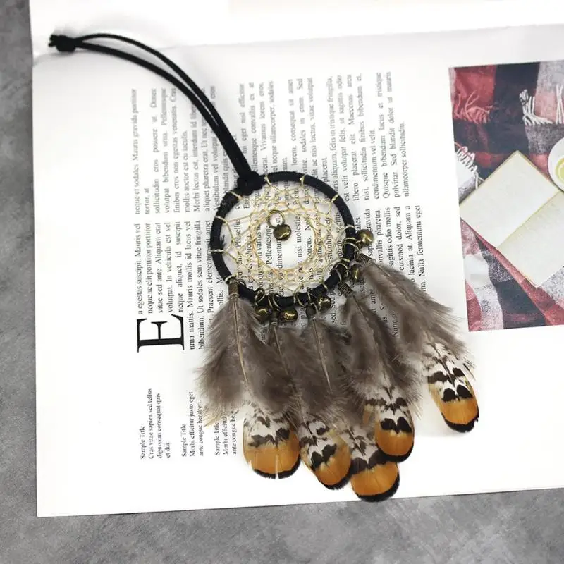 

Bell Feathers Pure Handmade Small Dream Catcher Wall Hanging Pendant Decor