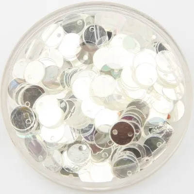 50 г/лот 6 мм плоские круглые Блестки с 1 боковое отверстие для судов Сияющий прозрачный кристалл белый блестки