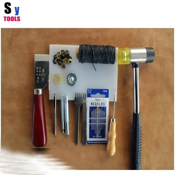 

100% New Multifunction hand use DIY leather tools set