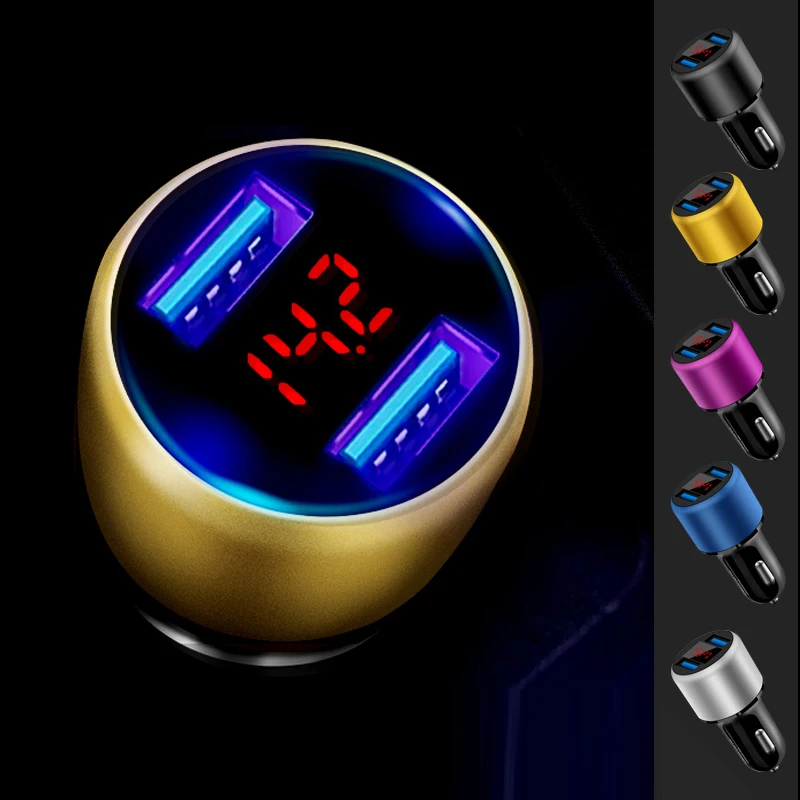 

3.1A Car Charger 12V Cigarette Lighter Socket Adapter Dual USB Port Quick Charge Fast Charging Car Accessories For Phone DVR MP3