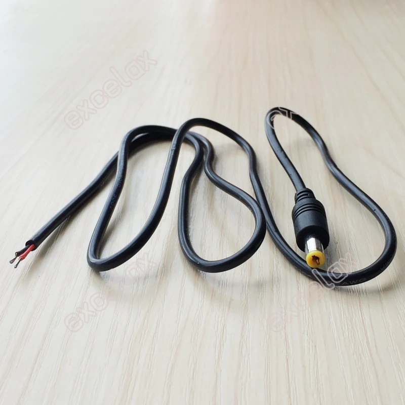50PCS/Lot 100cm 5.5x2.1mm DC12V Power Supply Cable Male Jack Plug Connector CCTV Security Camera 1m 12V DC Power Lead Pigtail