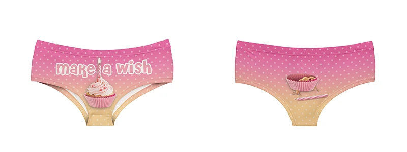 Sexy Worlds ALL YOU CAN EAT Ice-cream Hot Female Lingerie Thongs Briefs Print Underwear For Women Cute Panties For Lady