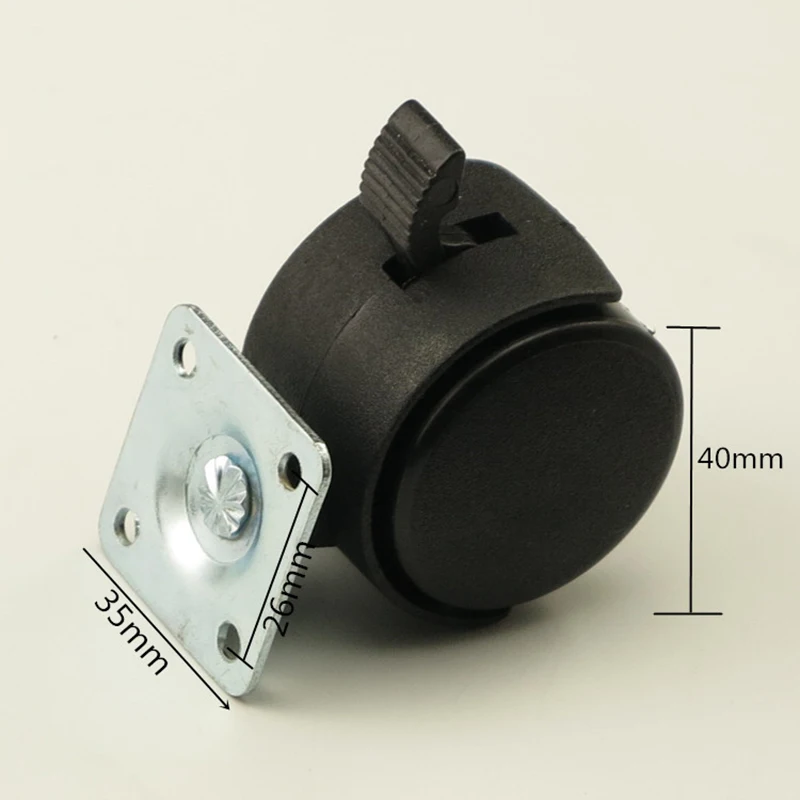 

4PCS Black 40mm Heavy Duty Office Chair Sofa Swivel Caster Trolley Universal Brake Wheels