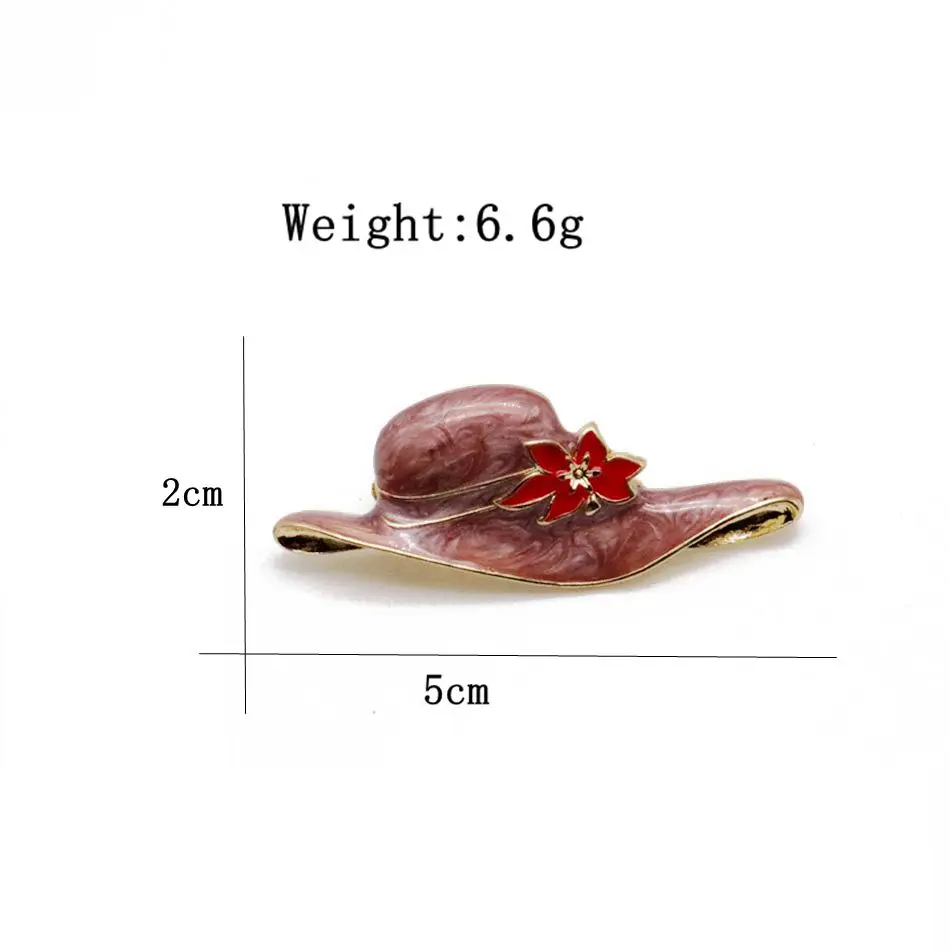 Новая Милая шляпа красный розовый эмаль сплав Элегантные Броши