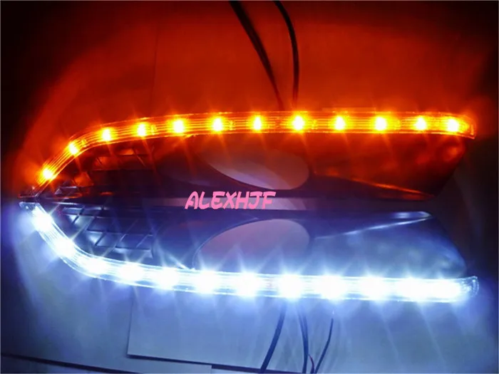 

July King LED Daytime Running Lights DRL Case for Honda Accord Crosstour 2010~13, LED Fog Lamp With Turn Singal Lights