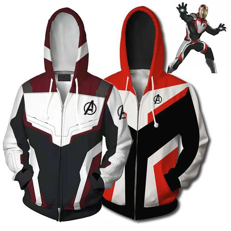 Avengers Endgame Quantum Realm 3D Print Hoodie Superhero Captain America Iron Man Tony Stark Hoodies Sweatshirt Coat Jacket Men
