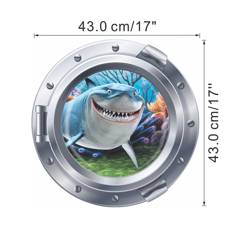 3d улыбающаяся большая акула Немо Дори подводная лодка иллюминаторы наклейки на окна стены для украшения стиральной машины Diy настенные наклейки искусство