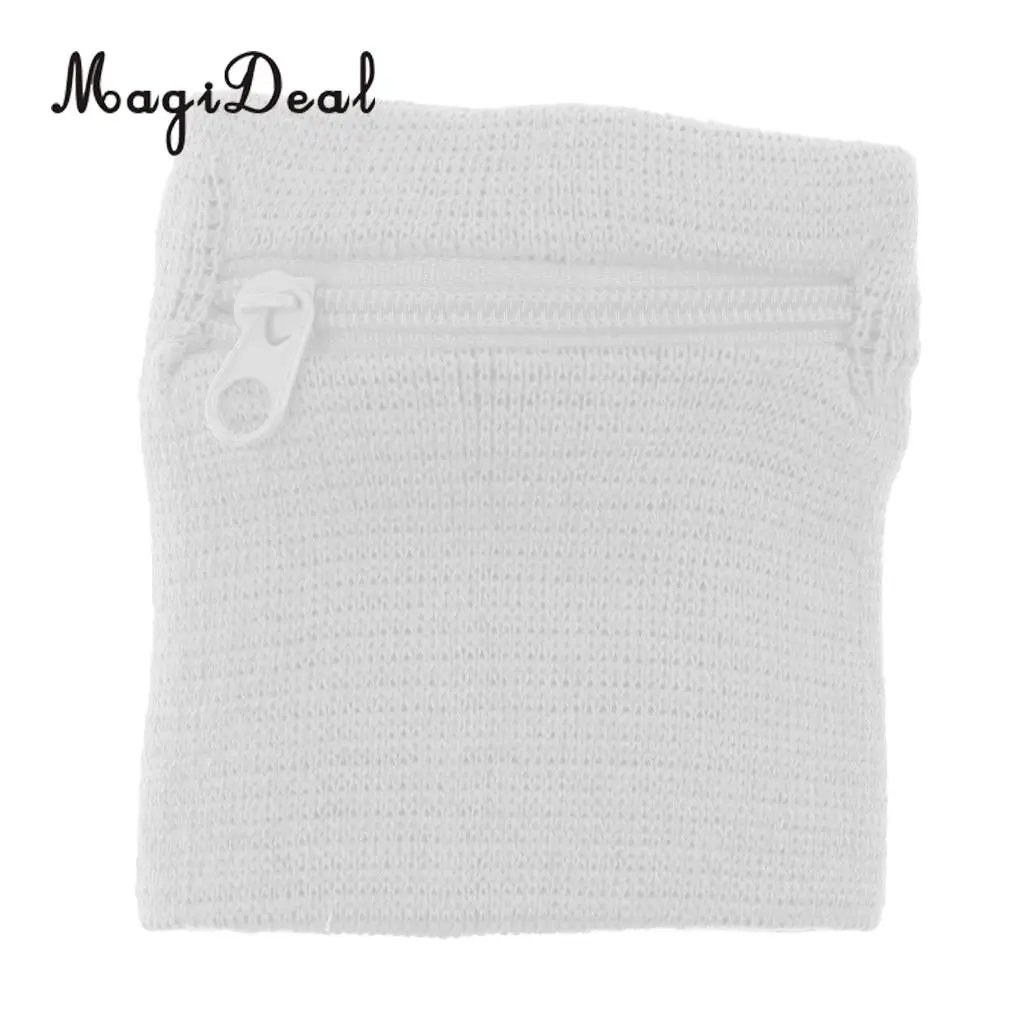 2Pcs Sports Running Wristband Wrist Wallet Zipper Pocket Arm Band for Key Card Holder Storage Bag Badminton Basketball Sweatband