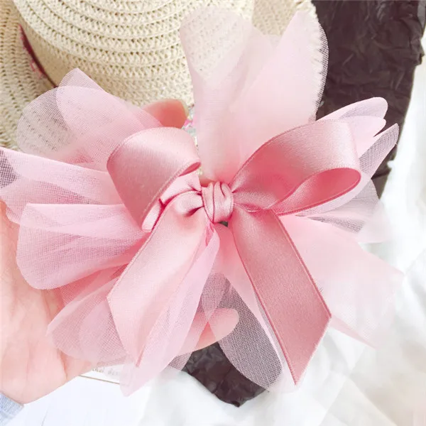 pink 5 шт./партия, модные простые Цветочные заколки для волос для девочек, заколки для волос, свадебные украшения, аксессуары для волос с бантом - Color: pink