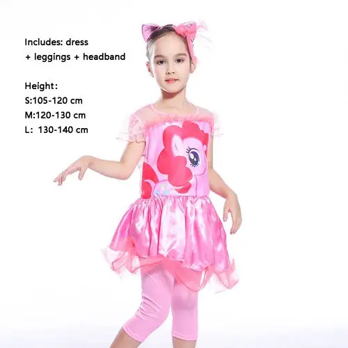 Новинка платье для маленьких девочек платье для девочек с маленькими пони праздничный костюм принцессы с рисунками детская одежда летняя одежда - Цвет: Model four