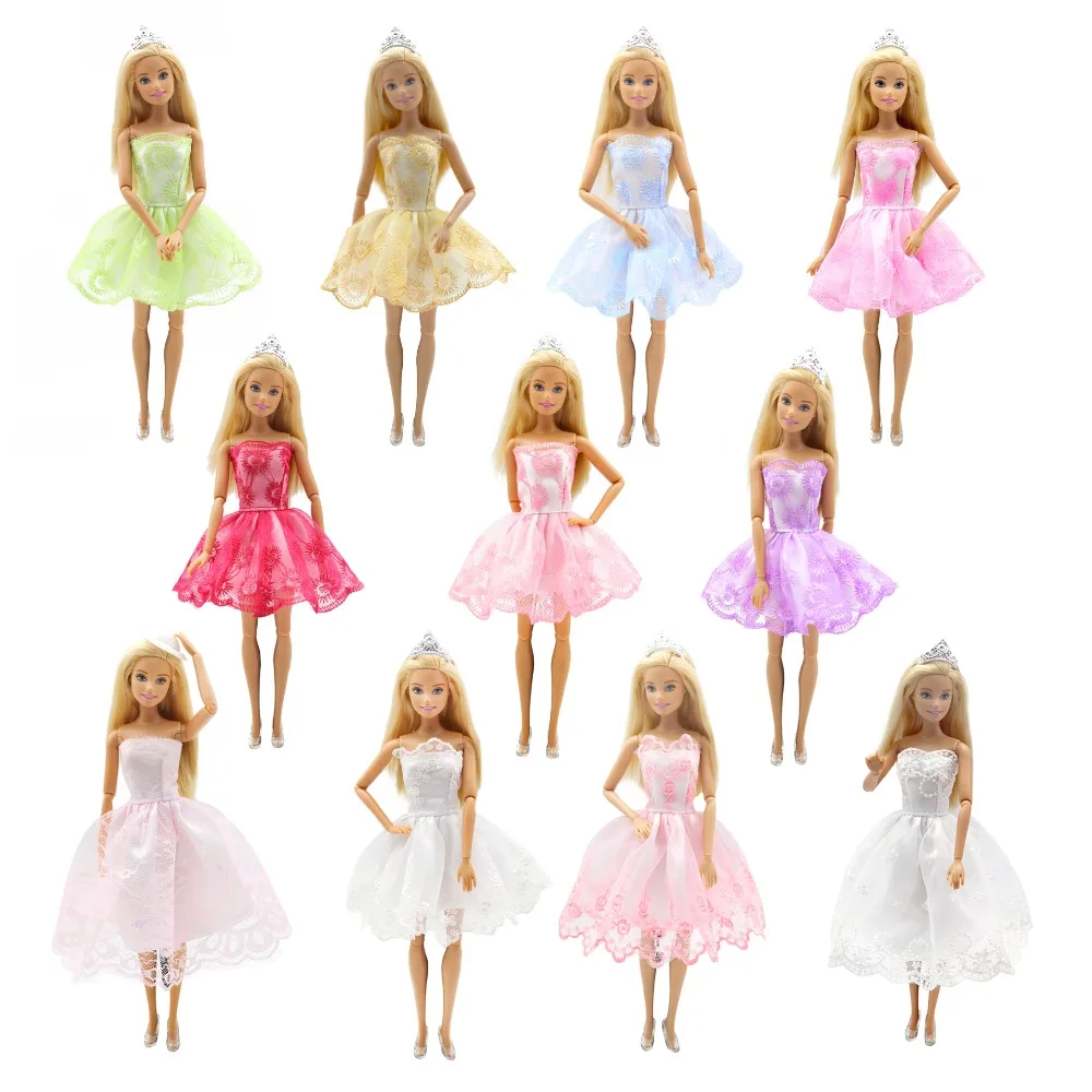 

11 styles Fashion Handmade Clothes Colorful Beautiful Dresses Grows Outfit for Barbies Doll dress girls best gift