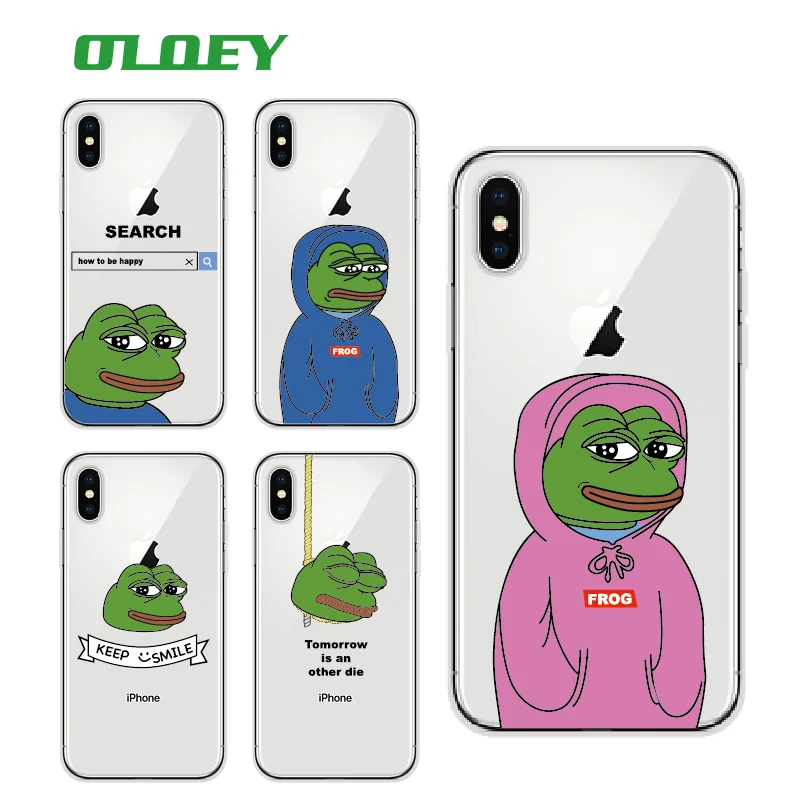 Мягкий ТПУ чехол для iPhone 11 Pro Max 7 7Plus 6S 8 8Plus X XS 12 Pepe Memes Sad Frog | Мобильные телефоны и