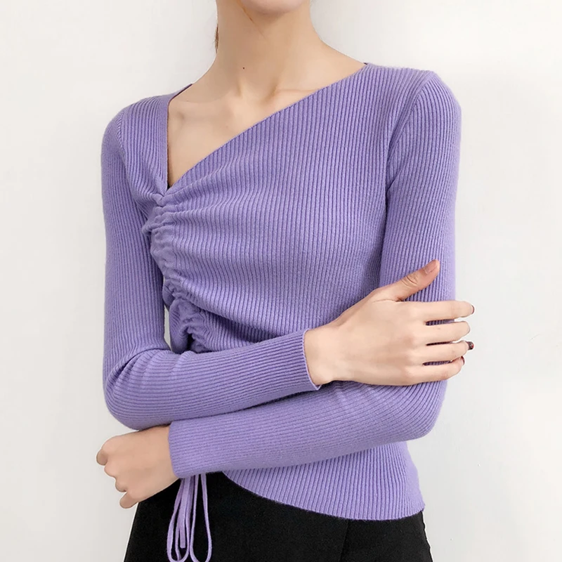 Shintimes Irregular Pullover Sweater Female 2019 Sueter Mujer Casual Pull Femme Sweaters Fashion 2018 Women Christmas Sweater