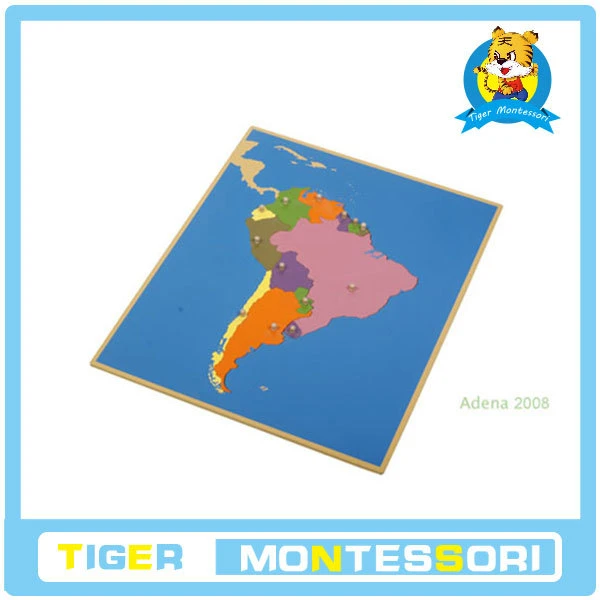 

professional montessori material wooden educational toy mathematics Puzzle Map of South America