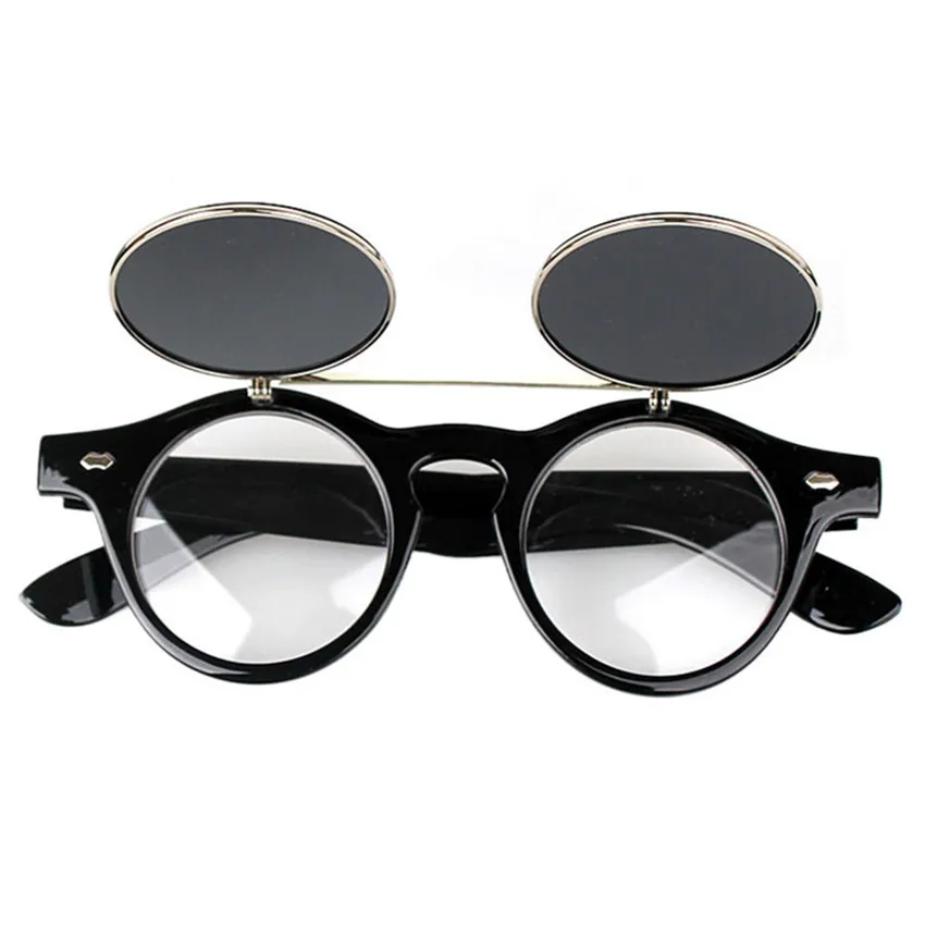 Вечерние солнцезащитные очки в стиле стимпанк, готические очки, Ретро стиль, круглые солнцезащитные очки,#206584
