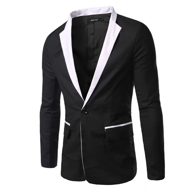 2018 Men Slim Fit Blazer Jacket Fashion Male Blazers Black Coat Autumn ...