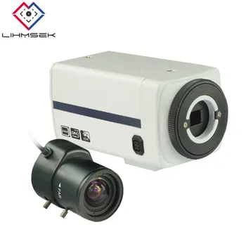 

Lihmsek Box IP Camera 1920*1080P 2.0 Megapixel Can add Fixed Lens or Varifocal Lens 2.8-12mm White Color Indoor Camera Box Type