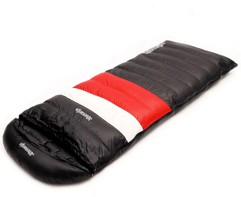 Athenaegis, гусиный пух, 2200 г/2500 г/2800 г/3000 г, наполнитель, соединенный конверт, удобный зимний спальный мешок Slaapzak - Цвет: Black 2500g