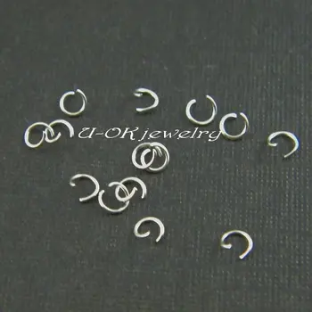 

0.6mm*4mm 316L stainless steel jump rings jewelry findings lobster clasp split rings F011