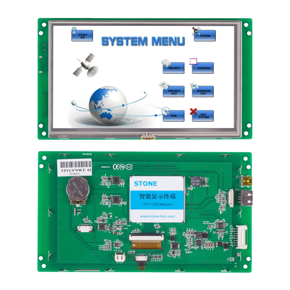 

7.0" Inch TFT LCD Controller Board With Touch Screen And Full Color