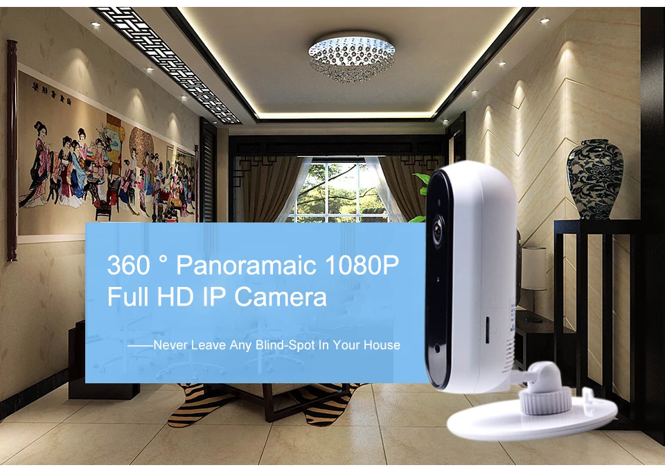 Jimi JH06P Новинка 1080P беспроводная Wifi ip-камера рыбий глаз панорамная камера домашняя система видеонаблюдения камера детский монитор