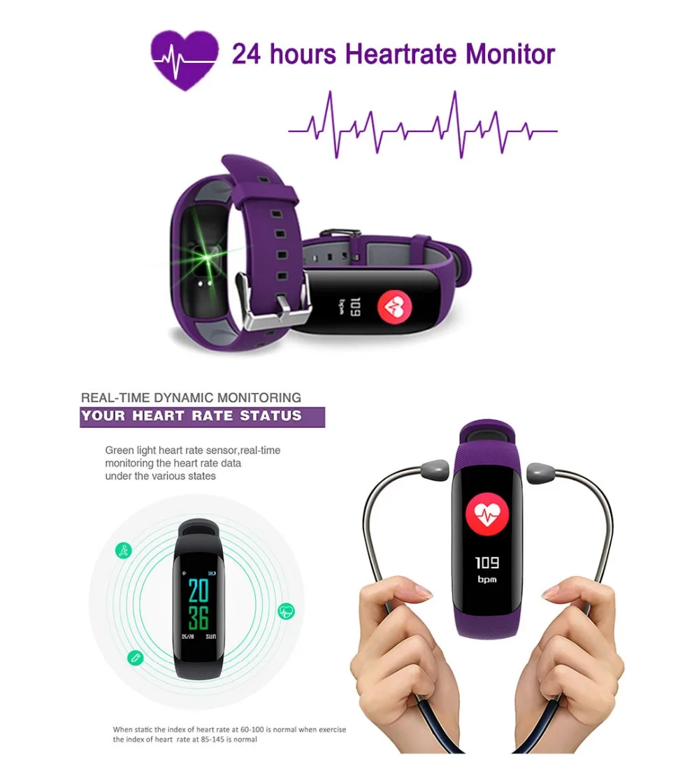 Z17C Smartband Фитнес браслет Цвет Экран IP67 Водонепроницаемый сердечного ритма Смарт-браслет с уровень кислорода в крови монитор фитнес-трекер