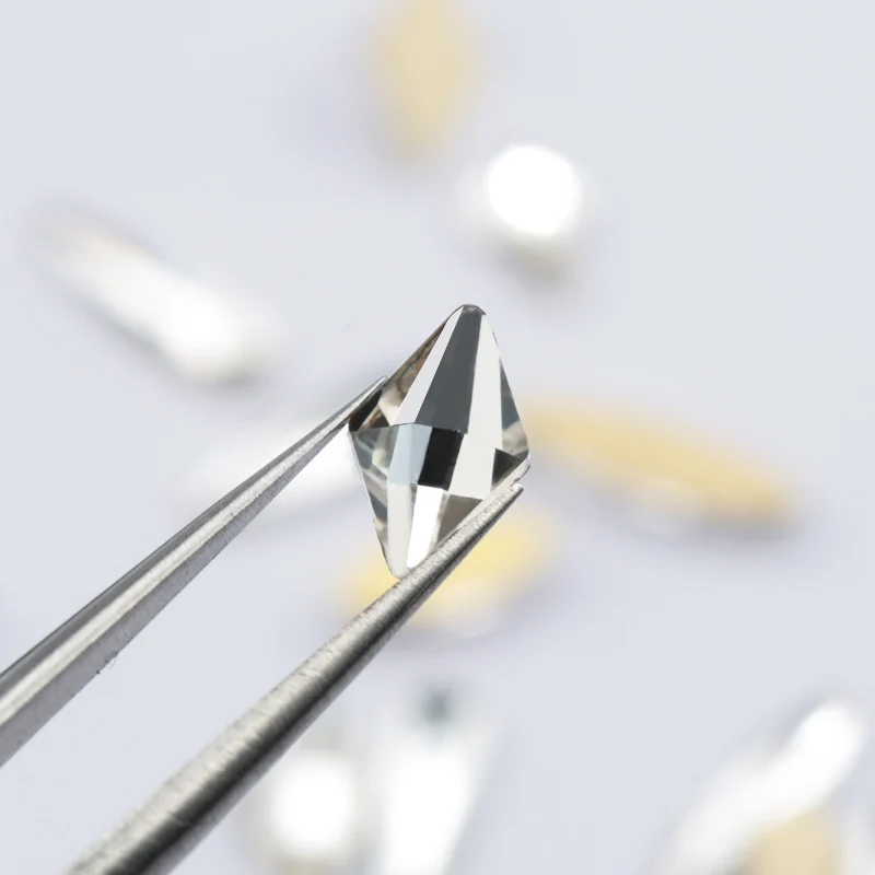 مسمار الفن الراين 20 قطعة/الحزمة شقة على شكل ممدود الزجاج الكريستال واضح الأحجار ل 3D الأظافر اكسسوارات الديكور أداة