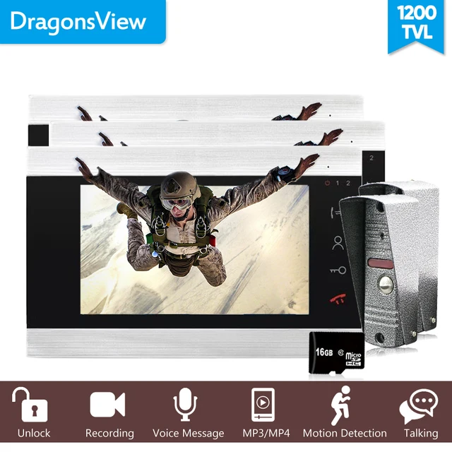 Special Offers Dragonsview 7" Video Door Phone Intercom System Wired SD Card Supported Video/Piture Recording and Playback 1200TVLWaterproof Special Offers Dragonsview 7" Video Door Phone Intercom System Wired SD Card Supported Video/Piture Recording and Playback 1200TVLWaterproof