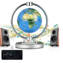 Магнитная подвеска Bluetooth динамик 360 ° вращающийся земной Плавающий глобус Карта мира с красочным Светодиодный свет домашнего аудио