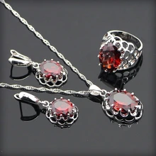 Glorious Spherical Crimson Ruby Jewellery Units For Girls 925 Sterling Silver Earrings/Rings/Pendant/Necklace Free Reward Field
