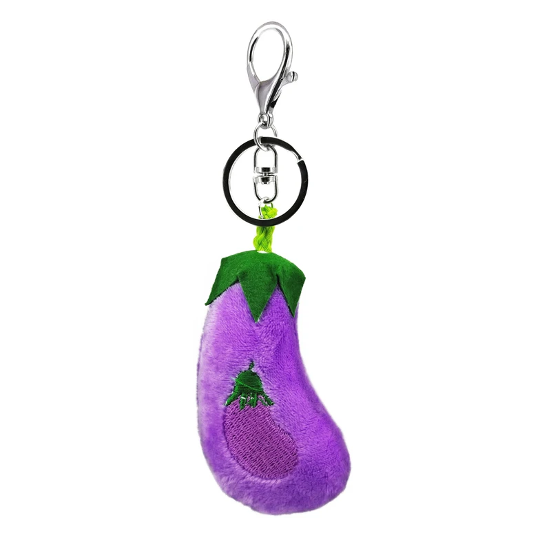 Plush Eggplant Keychain Pokemon Key Chains Decorative Pendants for