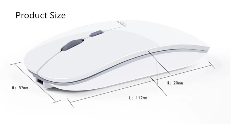 Перезаряжаемые беспроводной Тихая Mute Мышь тонкий Thin2.4GHz 2400 Точек на дюйм игровых мышей для портативных ПК компьютер офисном компьютере высокое качество