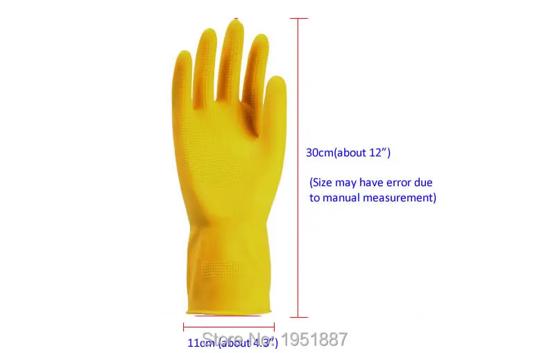 1 пара желтых толстых резиновых перчаток водонепроницаемые маслостойкие латексные перчатки для бытовой кухни мытья рук безопасности