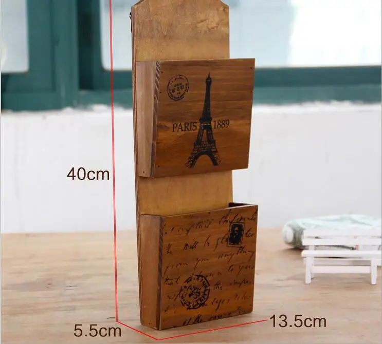 Винтажный посторный стиль деревянный ящик с буквами Деревянный чехол для хранения Контейнер для мелочей настенный крючок 2 слоя ваза для цветов садовый декор