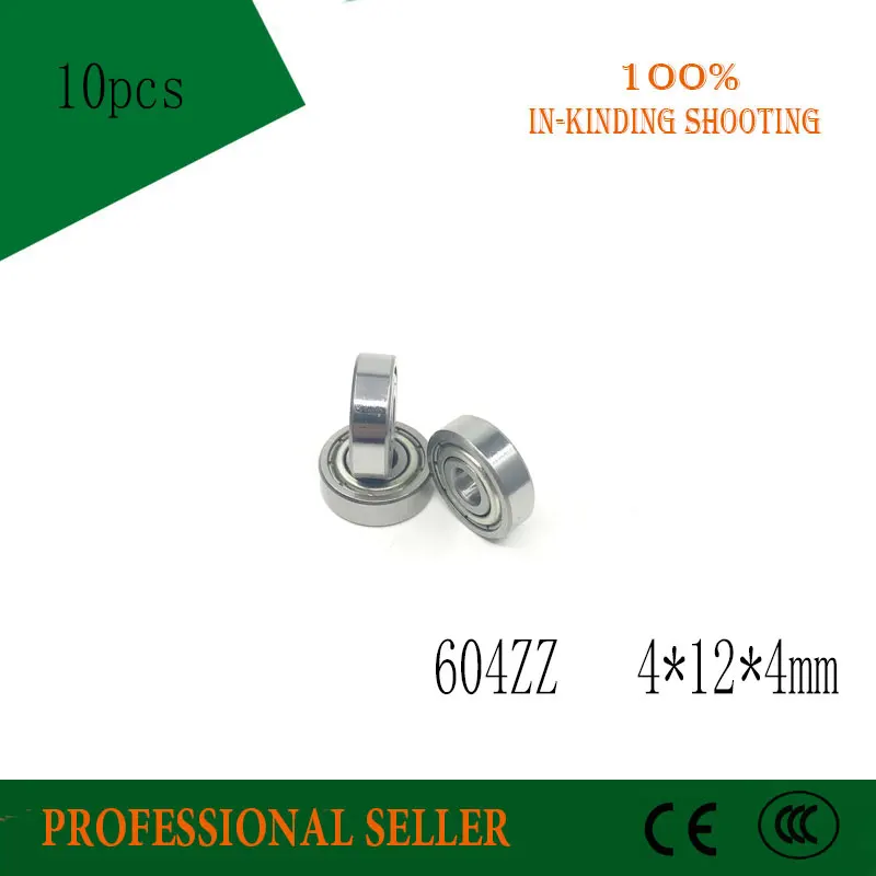

Free shipping 604zz deep groove ball bearings 4*12 *4mm mini bearings 604 ZZ 604-2Z 12mm