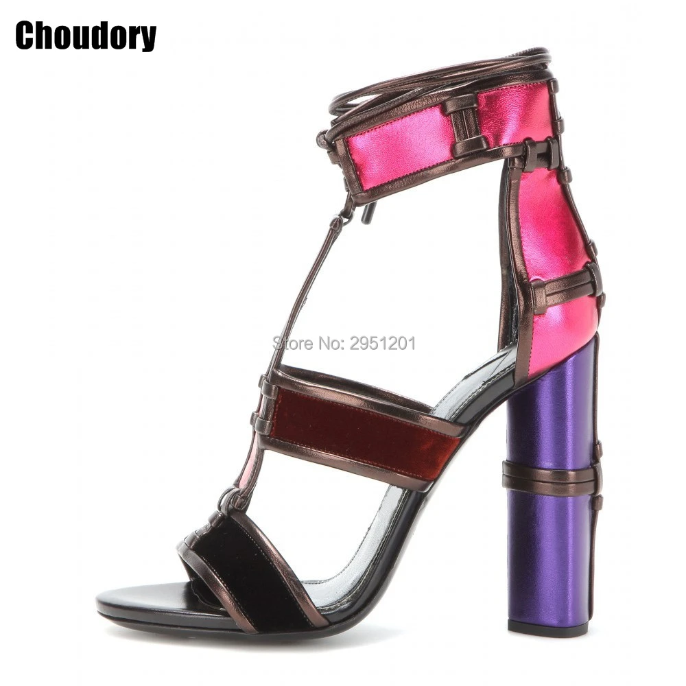 orange and purple heels