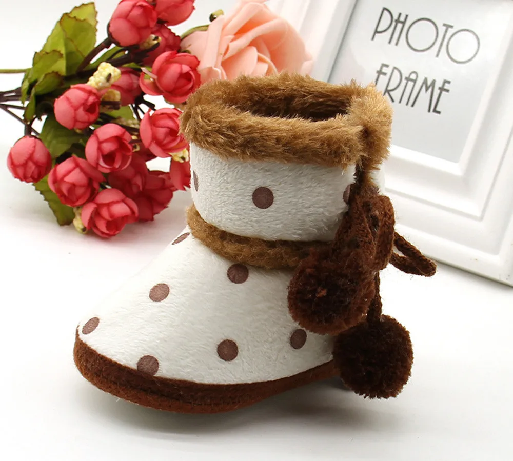Зимние ботинки из хлопчатобумажной ткани для малышей; сезон весна-зима; мягкие Нескользящие зимние ботинки для маленьких девочек и мальчиков; теплая детская обувь
