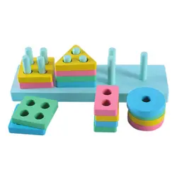 Детские Обучающие деревянные геометрический сортировка по форме доска Монтессори детские развивающие игрушки здание головоломки Детский