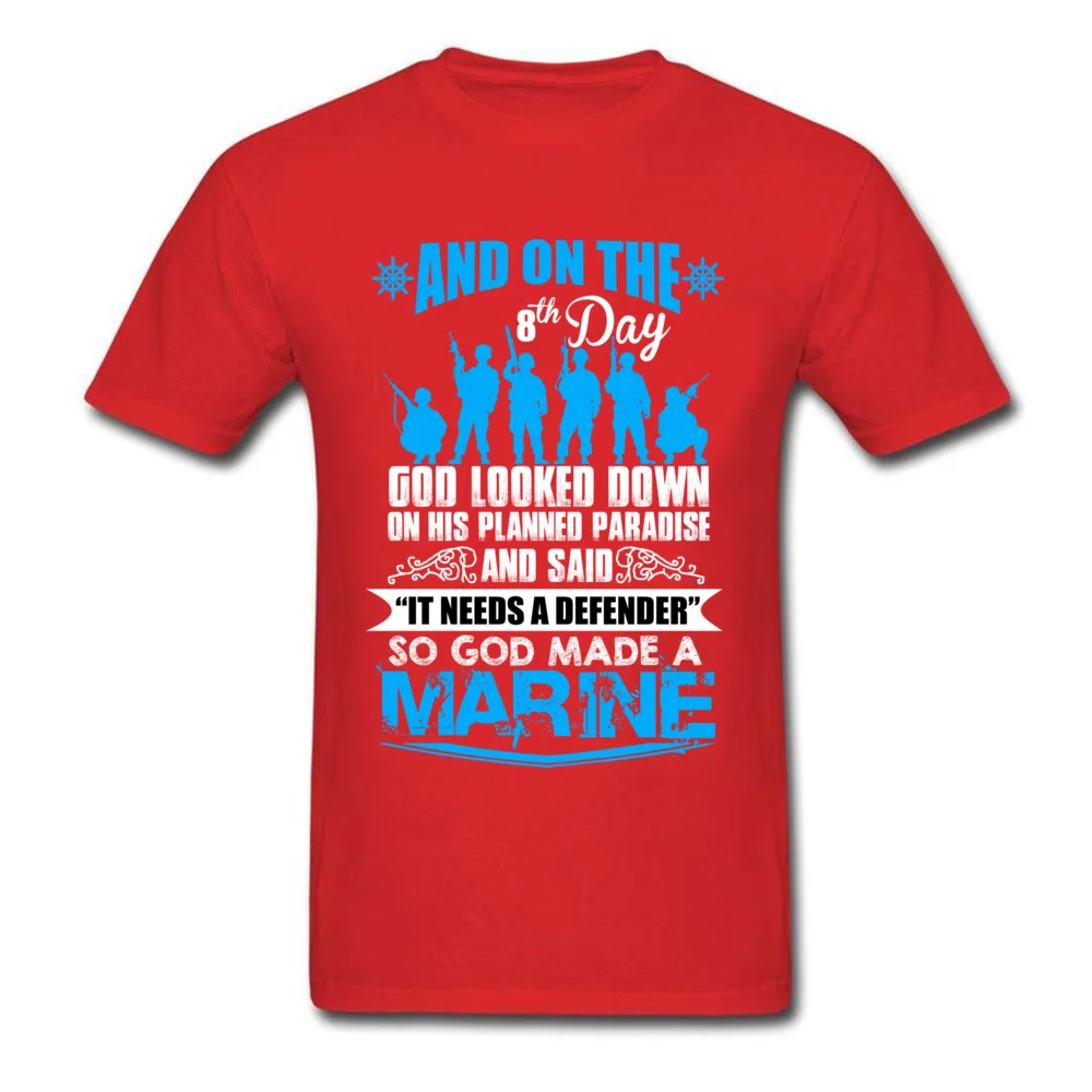 IT NEEDS A DEFENDER Crewneck Tshirts Summer Fall Tops Shirt Short Sleeve Rife Pure Cotton Normal T-shirts Printing Men IT NEEDS A DEFENDER red