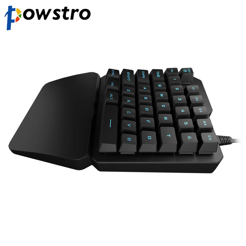 Powstro мини игровая клавиатура Проводная Professional Механическая красочные одной рукой эргономичная для мобильного PUBG правила выживат