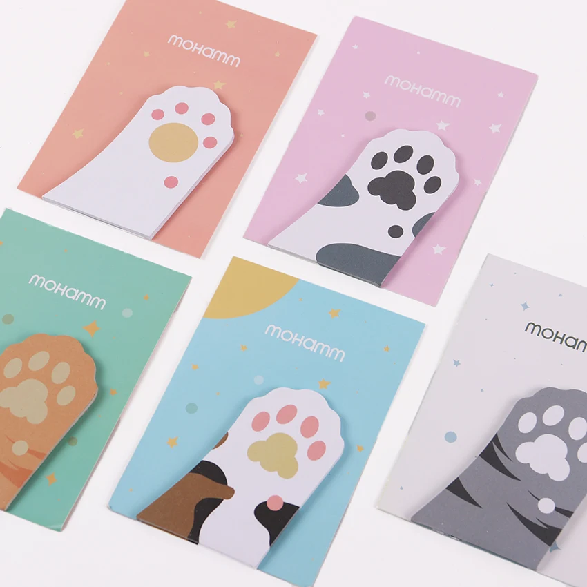 

1PC Cute Cat Paw Memo Notepad Notebook Memo Pad Self-Adhesive Sticky Notes Bookmark Promotional Gift School Supplies Stationery
