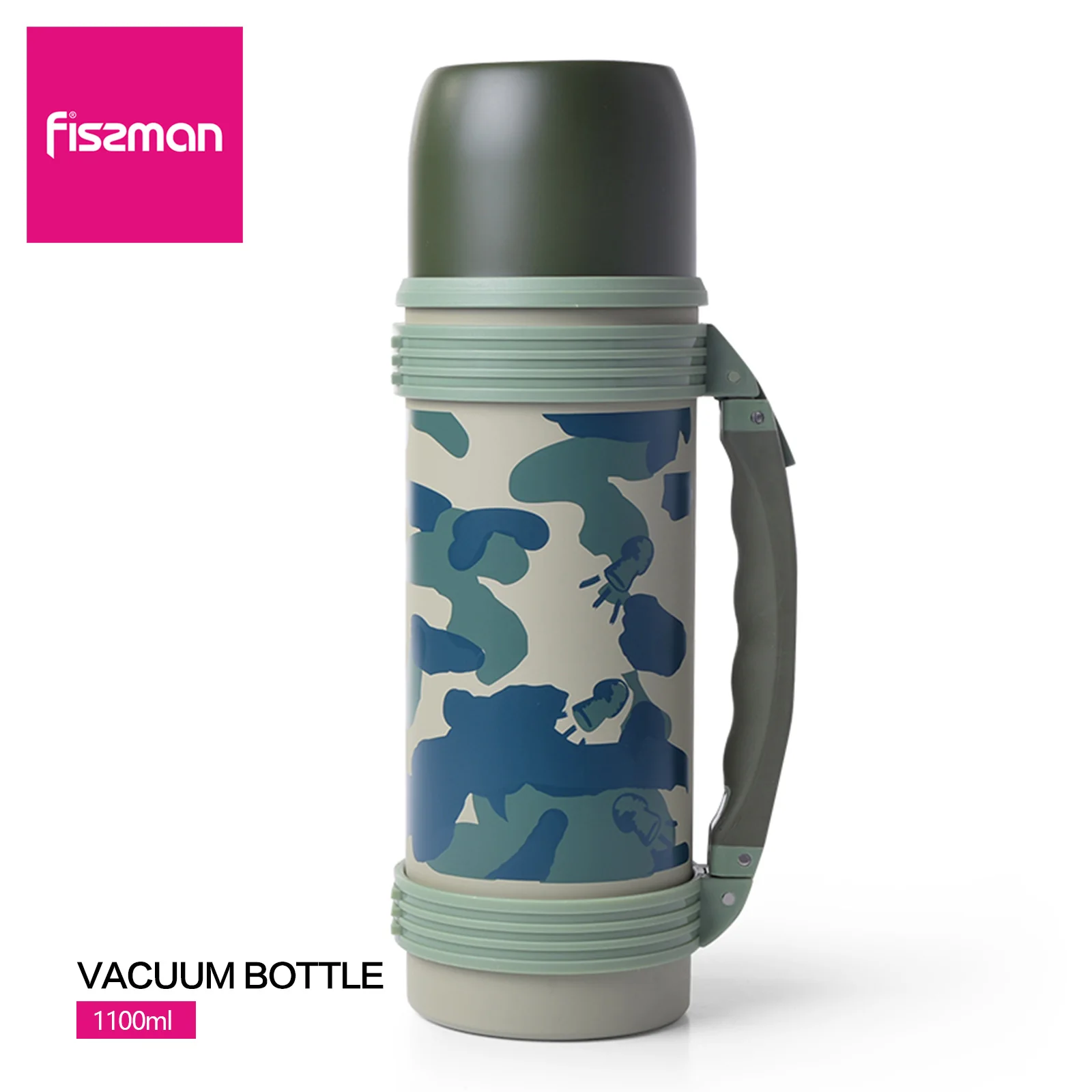 

FISSMAN 1100ML Double Wall Stainless Steel Vacuum Flask Outdoor Camouflage Thermos Portable Insulated Cup