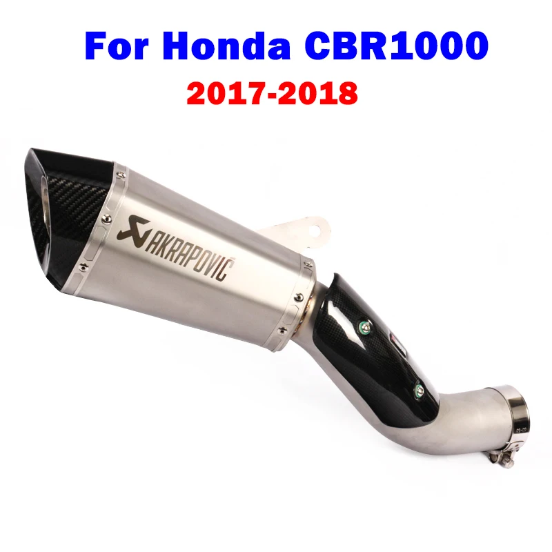 

CBR1000 2017 2018 slip-on motorcycle exhaust system akrapovic exhaust with Carbon fiber Heat shield for Honda CBR1000 17-18