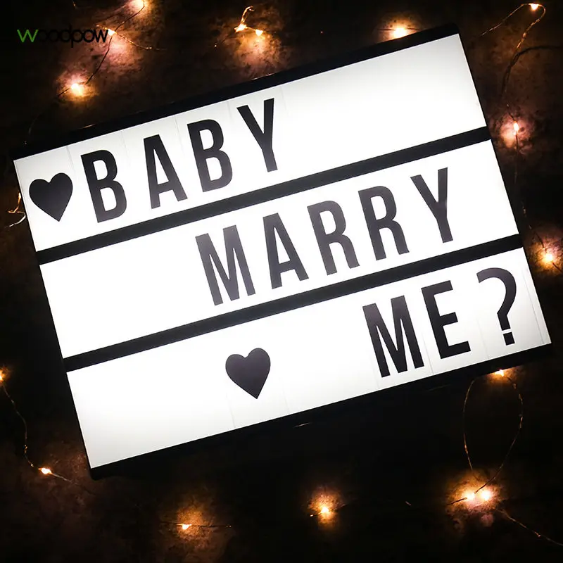 

Woodpow A4 A5 A6 Size Led Night Light Box LED Cinema Light Box Cinematic Lightbox USB Night Light Lamp DIY Letters Combination