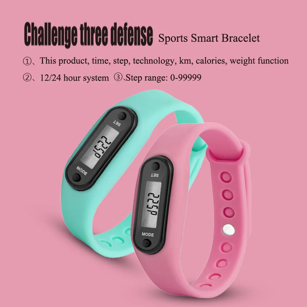 12 цветов, цифровой силиконовый шагомер с ЖК-дисплеем, шагомер для бега, Шаговая дистанция, счетчик калорий, наручные часы для женщин и мужчин, спортивные фитнес-часы, браслет